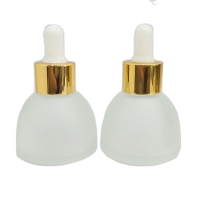 Free Sample 30Ml High Quality Clear White Colour Chunky Glass Essential Oil Bottle With Dropper