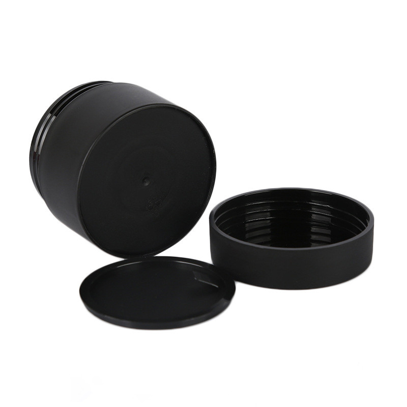 Free Sample 30g 50g 100g 150g 200g 250g stock cosmetic packaging round plastic cream jar with black lid