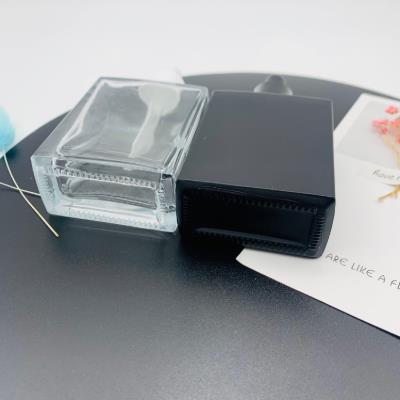 Free Sample 50Ml White Black Matte Square Glass Dropper Bottle