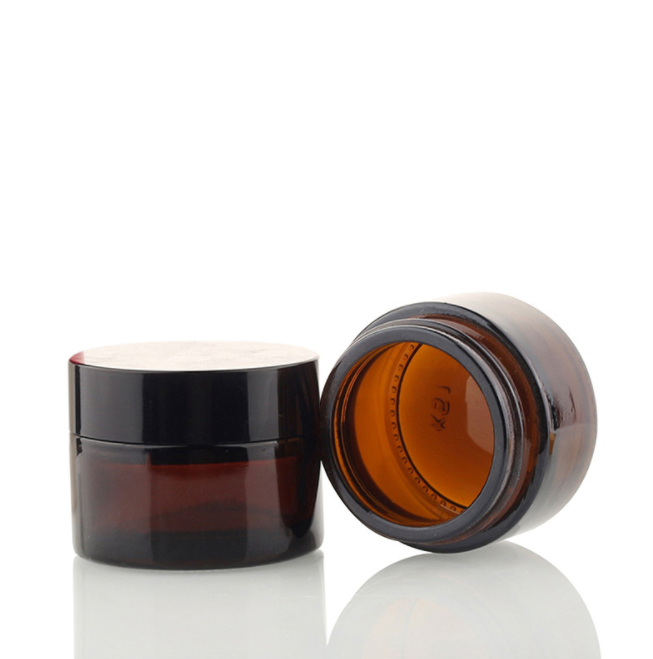 Free Sample 50g 100g 200g Amber Glass Jar Cosmetic Cream Jar Clear Essence Cream Jar