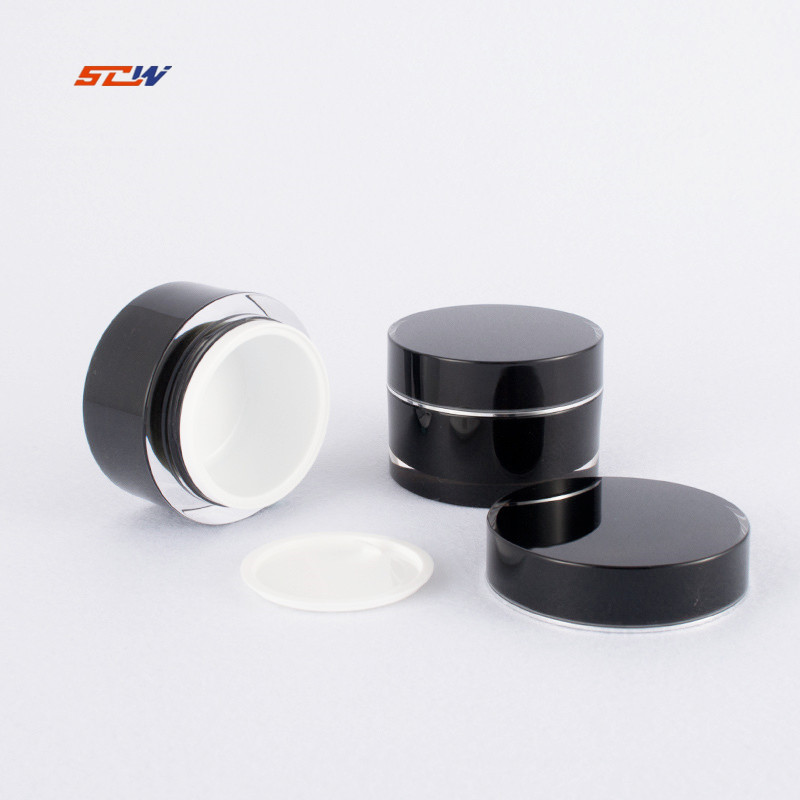 Free Sample 50g Acrylic Cream Jar Cosmetic Cream Plastic Jar Matte Black Plastic Jar