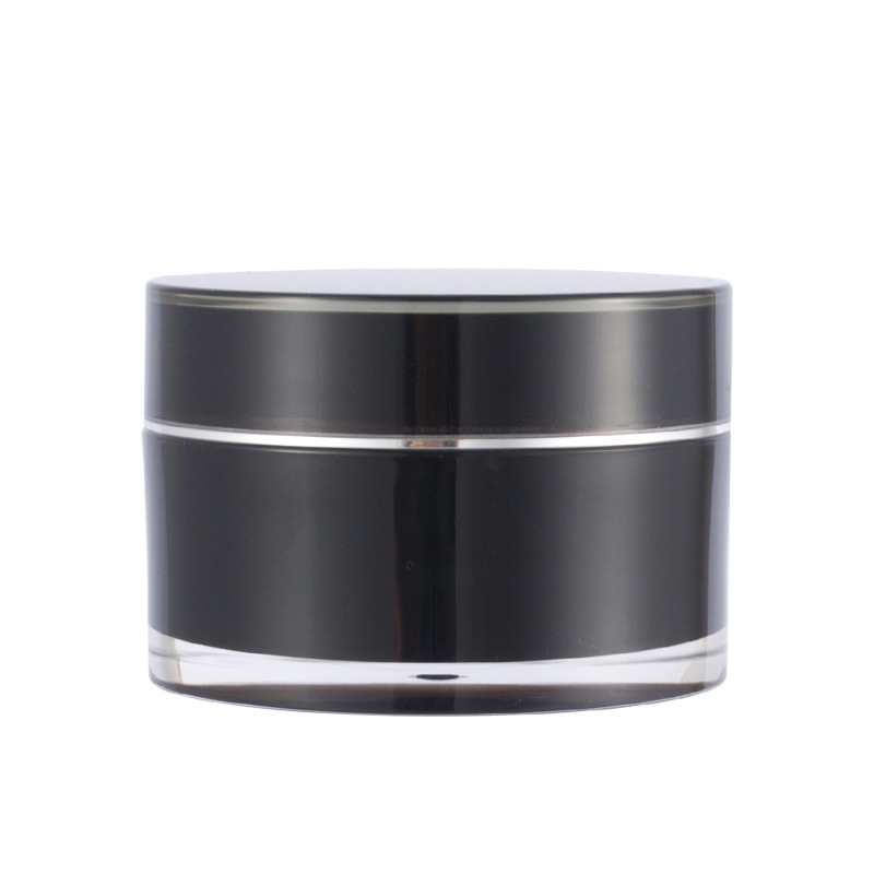 Free Sample 50g Acrylic Cream Jar Cosmetic Cream Plastic Jar Matte Black Plastic Jar