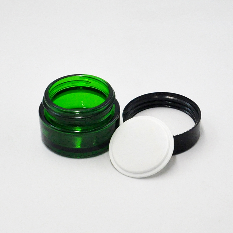 Free Sample 5g 10g 15g 20g 30g 50g 100g Frosted Glass Green Cosmetic Jar for Face Eye Cream