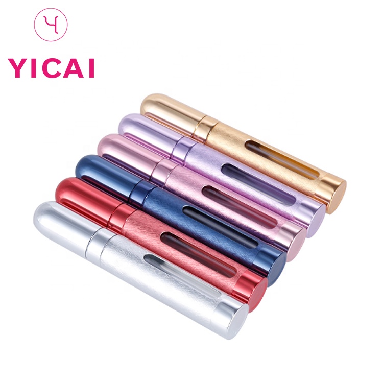 Free Sample 8ml 12ml Small Travel Atomizer Perfume Glass Bottle With Gold Cap OEM Empty Aluminum Refill Spray Mini Parfum Bottle