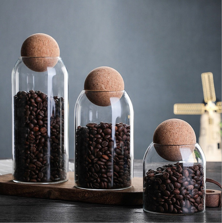 Free Sample Borosilicate glass storage jar with bamboo lid for tube shaped glass storage jar for glass spice jar with wooden lid