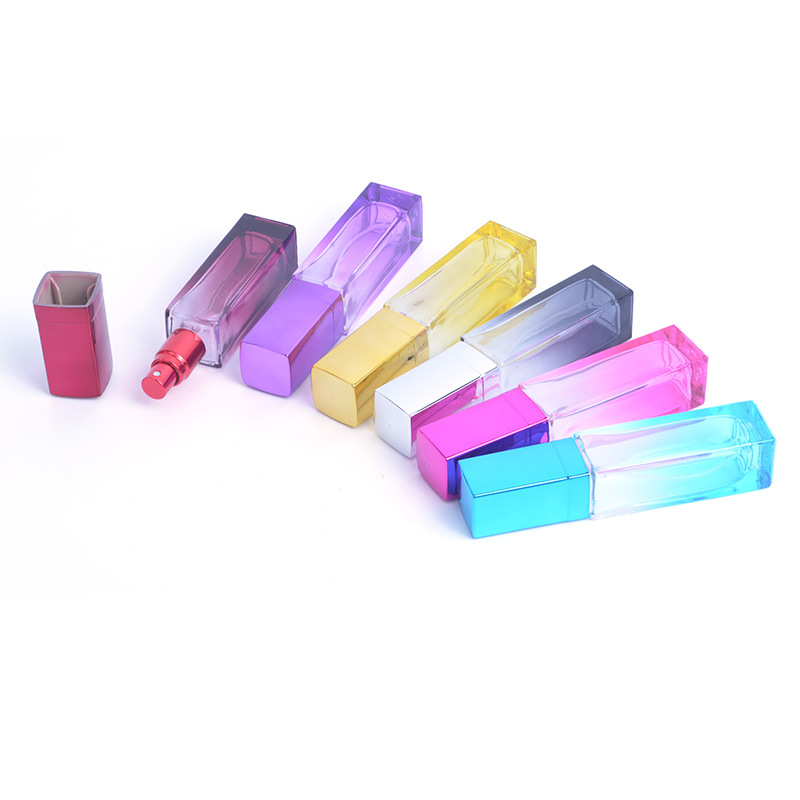 Free Sample Customized Refillable Empty Small Square Black Blue Cosmetic Glass Perfume Spray Bottle 20ml