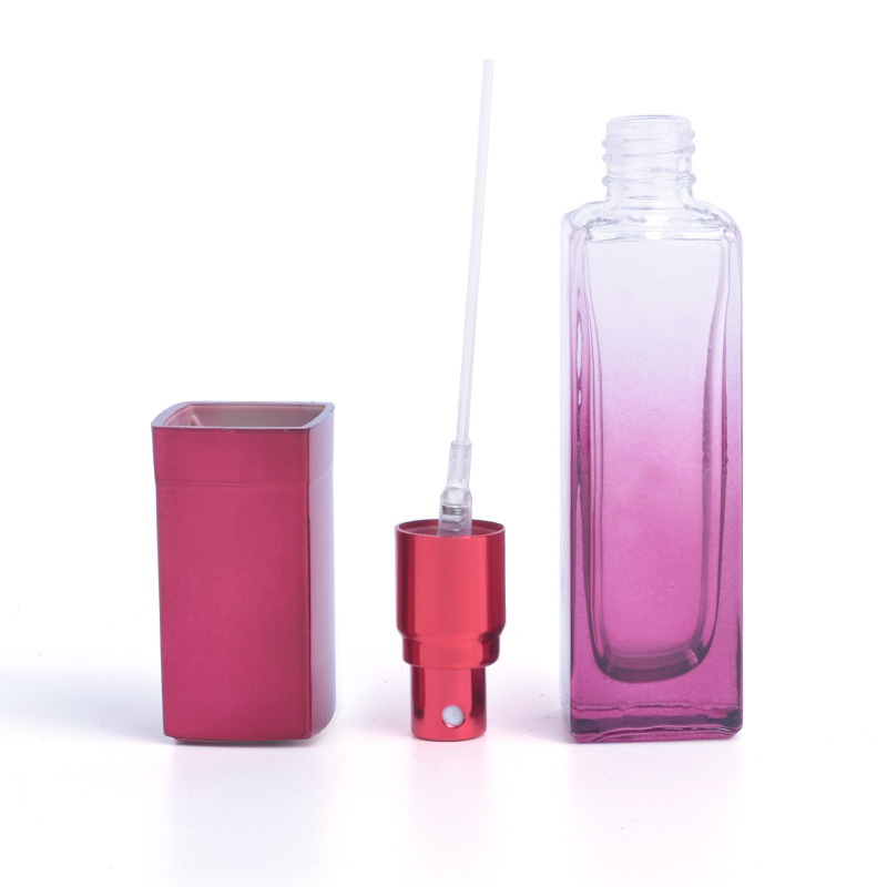 Free Sample Customized Refillable Empty Small Square Black Blue Cosmetic Glass Perfume Spray Bottle 20ml