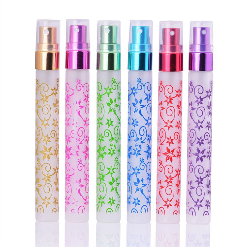 Free Sample Customized Refillable Small Empty Printing Blue Room Pen Perfume Glass Spray Bottle10ml