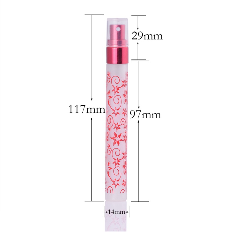 Free Sample Customized Refillable Small Empty Printing Blue Room Pen Perfume Glass Spray Bottle10ml