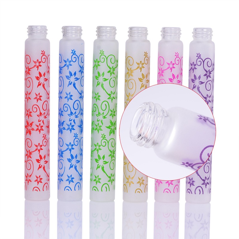 Free Sample Customized Refillable Small Empty Printing Blue Room Pen Perfume Glass Spray Bottle10ml