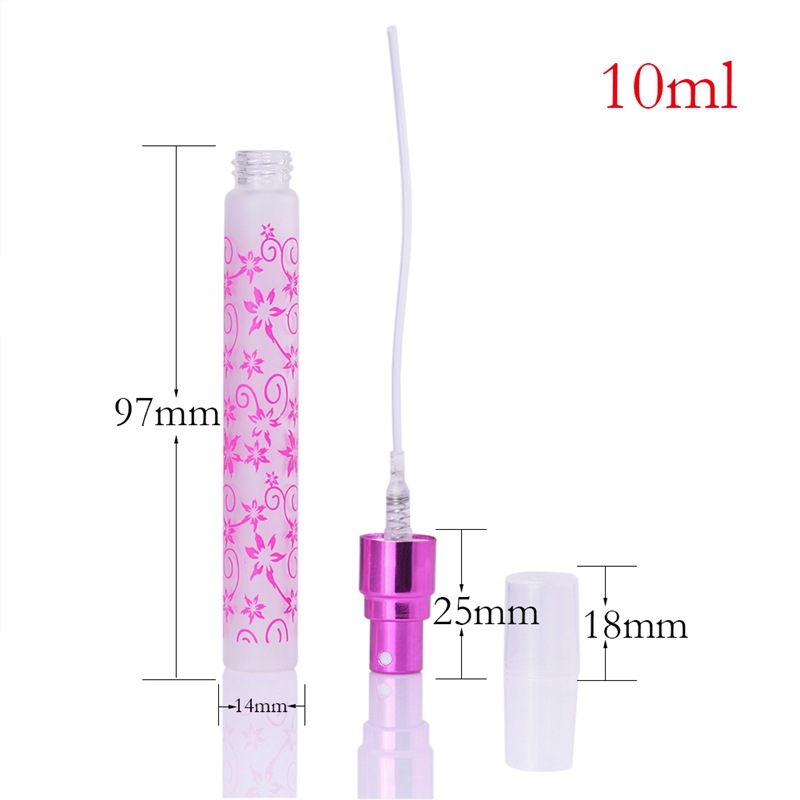 Free Sample Customized Refillable Small Empty Printing Blue Room Pen Perfume Glass Spray Bottle10ml