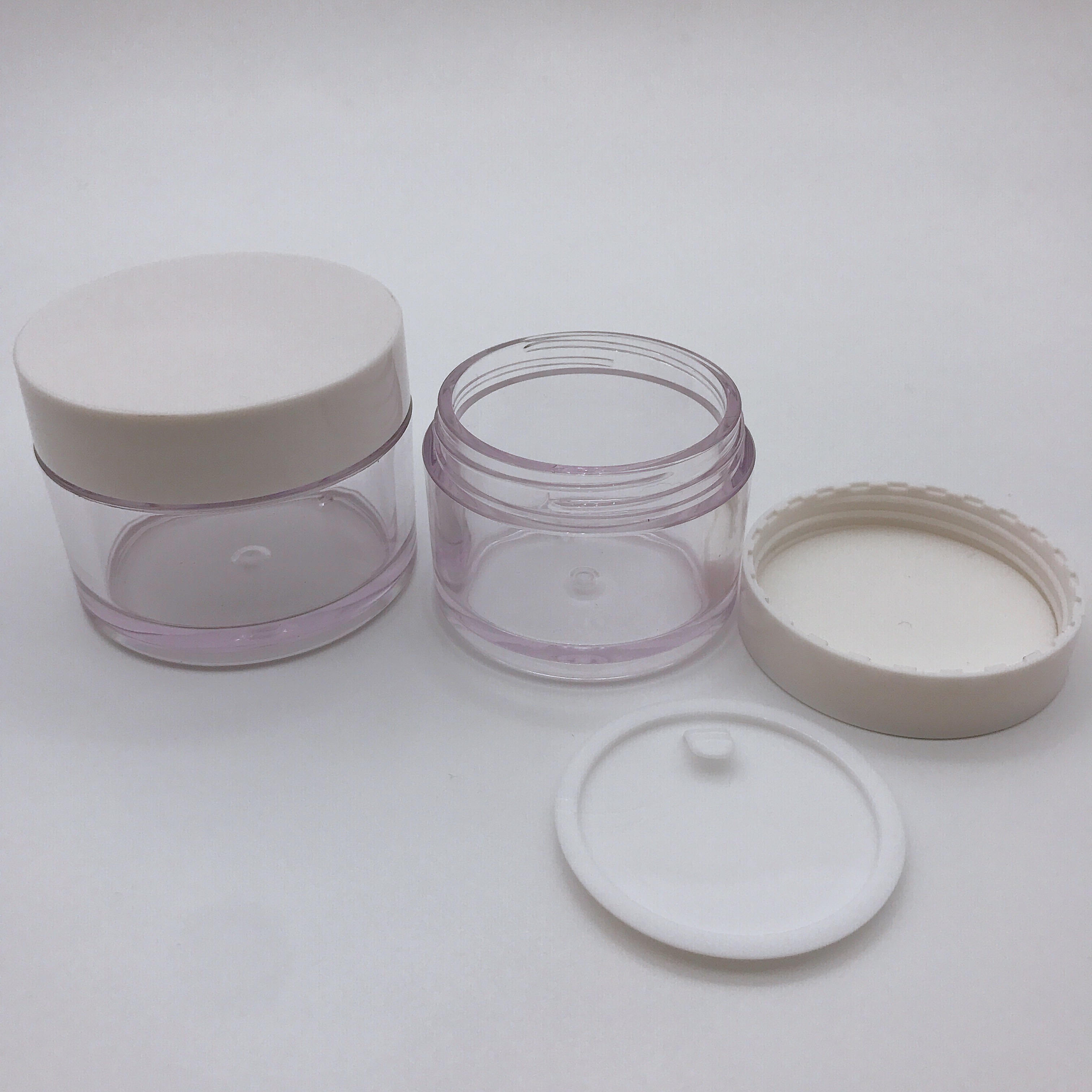 Free Sample Empty 1OZ Clear Plastic Cosmetic Cream Jars With Lid