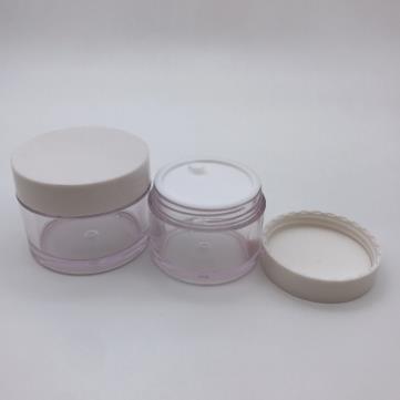Free Sample Empty 1OZ Clear Plastic Cosmetic Cream Jars With Lid