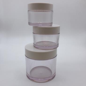 Free Sample Empty 1OZ Clear Plastic Cosmetic Cream Jars With Lid