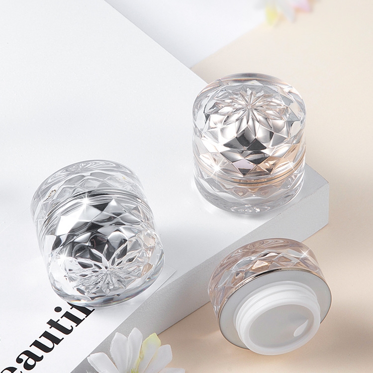 Free Sample Empty Acrylic Cosmetic Eye Cream Container Facial Essence Jars 7g Clear Plastic Lotion Cream Cosmetic Jars