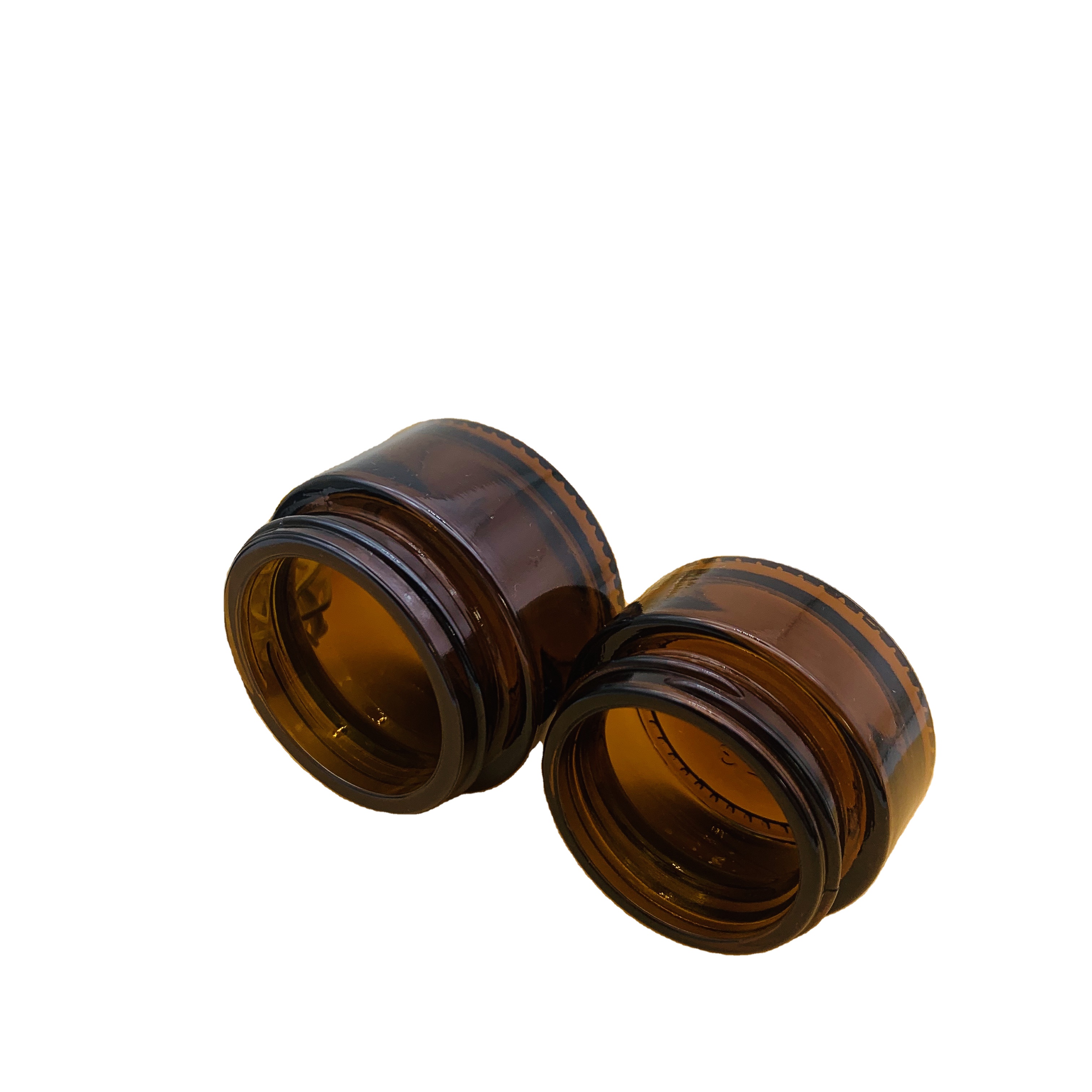 Free Sample Empty Amber Cream Glass Jar With Lid For Cosmetics