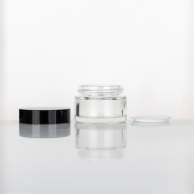Free Sample Empty Cometic 30Ml Clear Amber Frosted Matte Black glass Cosmetic Jar
