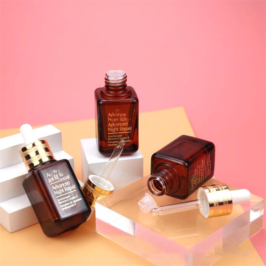 Free Sample Good Selling Fancy Glass Dropper square essential oil bottle cosmetics containers and packaging