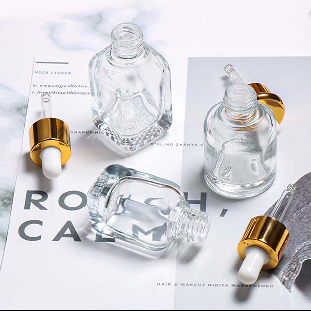 Free Sample Good Selling Fancy Glass Dropper square essential oil bottle cosmetics containers and packaging