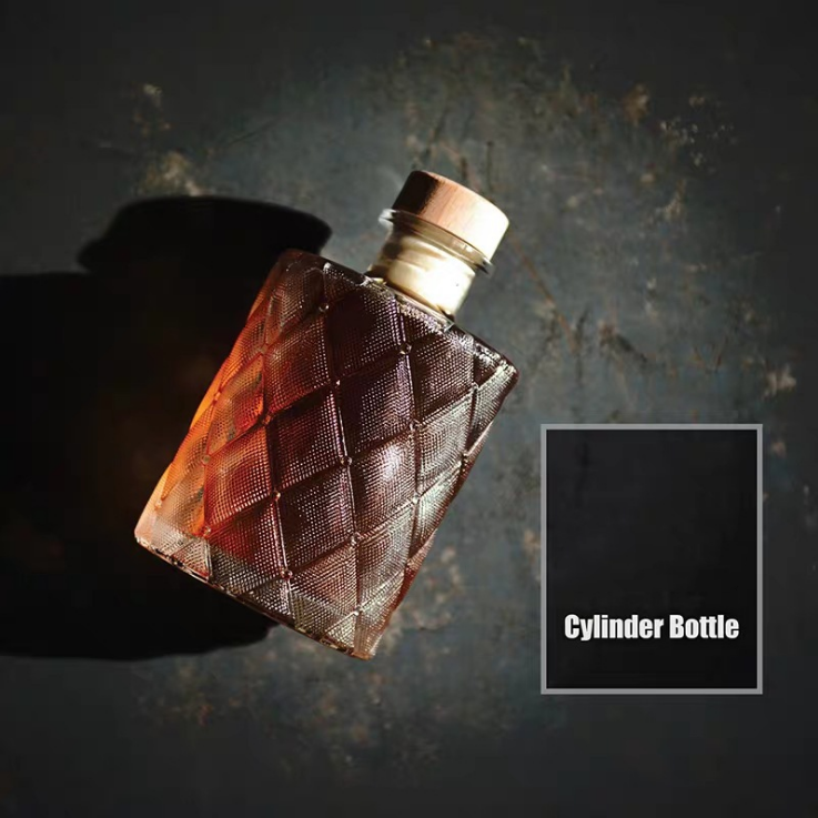 Free Sample High-quality 200ML 6OZ oblate wine vodka whiskey Small Glass transparent empty Drink Bottle