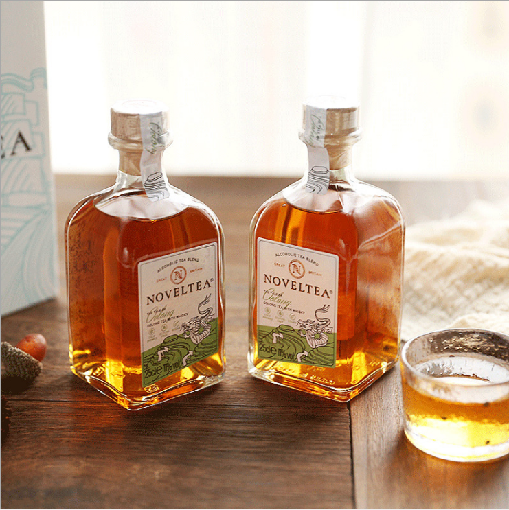 Free Sample High-quality 250ml 8oz oblate wine vodka whiskey Small Glass transparent empty Drink Bottle