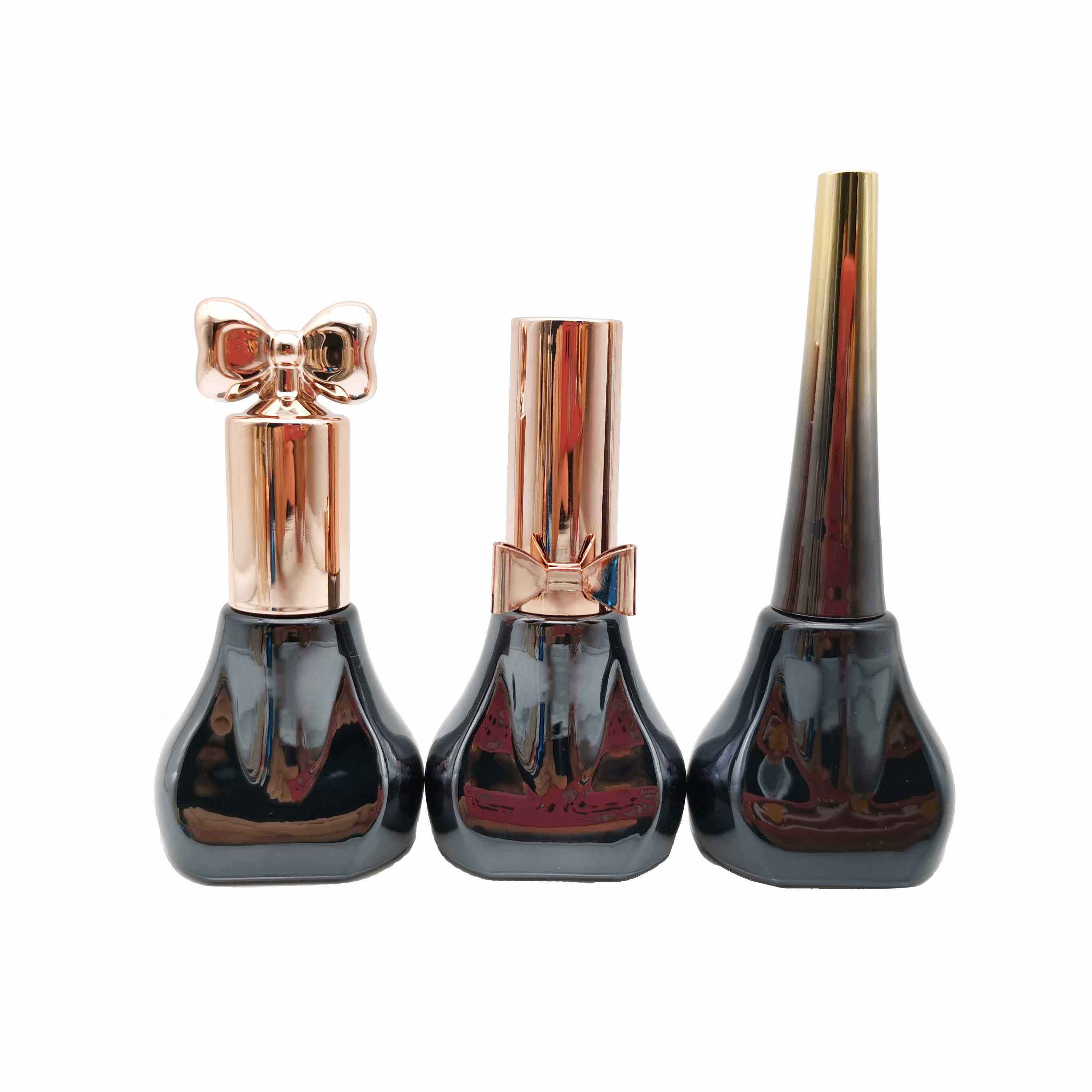 Free Sample Low MOQ black Color Painted Super Flint Nail Polish Gel Cute Bottle 12ml 13ml 15ml