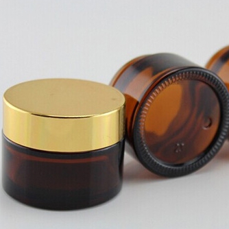 Free Sample Luxury Cosmetic Packing Amber Glass Jar Wholesale