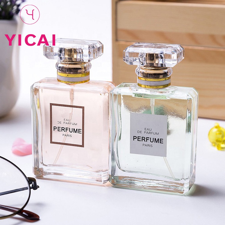 Free Sample Luxury Woman30ml 50ml Square Spray Glass Perfume Bottle 50 ml Wholesale