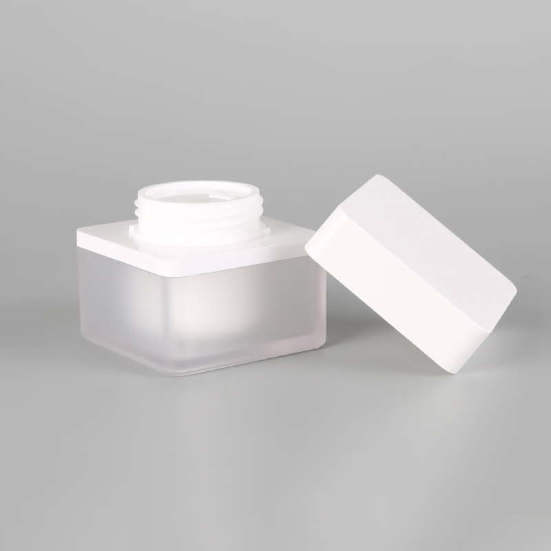 Free Sample New matte transparent Square 30ml 50ml Jar 2020 New design