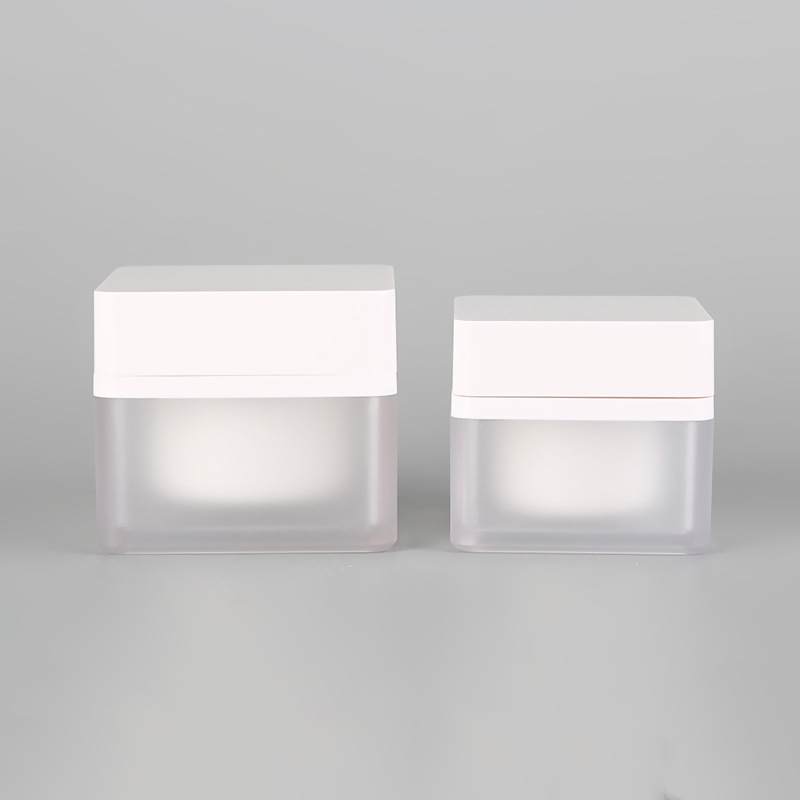 Free Sample New matte transparent Square 30ml 50ml Jar 2020 New design