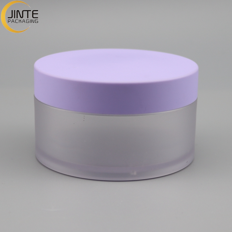 Free Sample Plastic Cream Jar PETG Cosmetic Frosted Jar With Purple Lids 4OZ