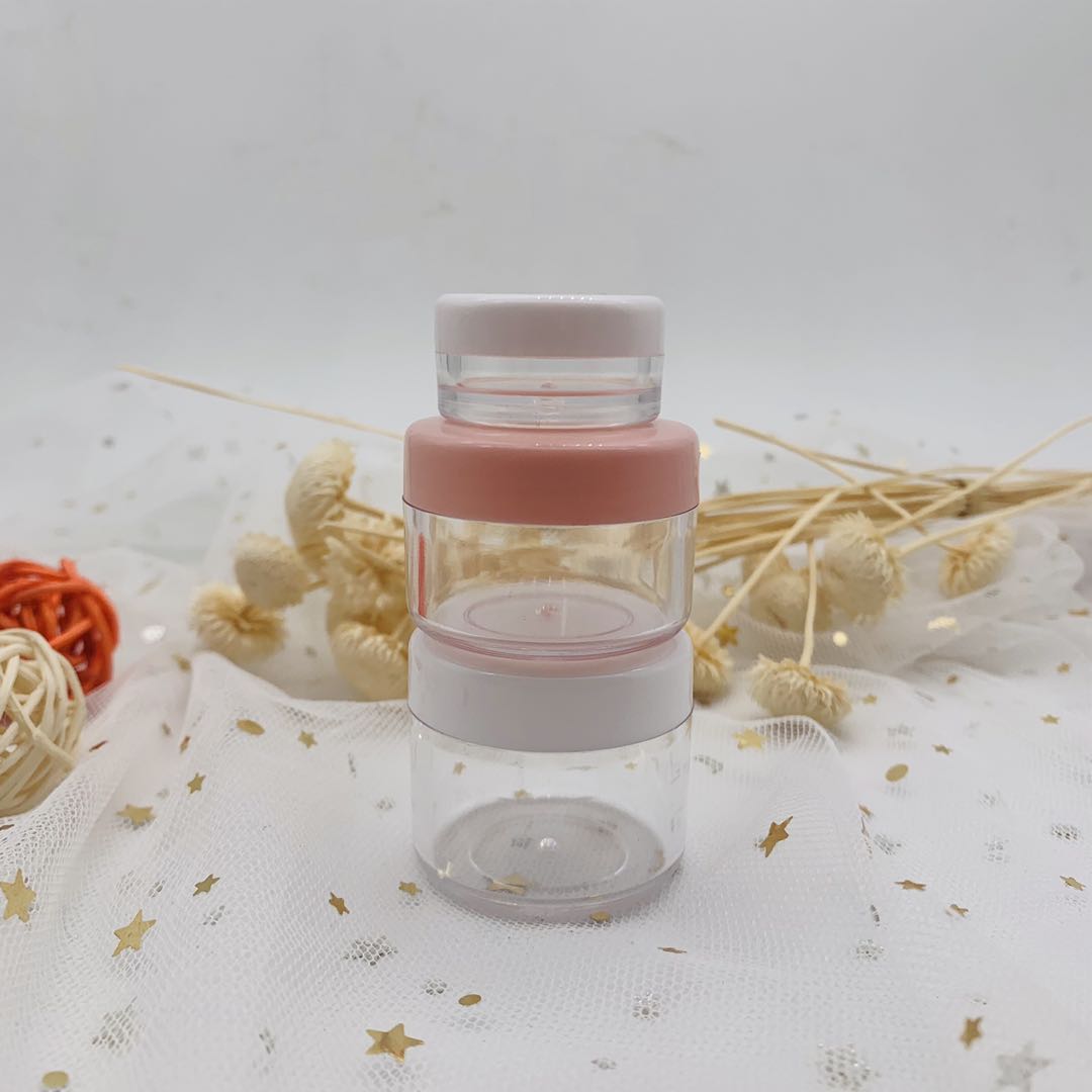 Free Sample Plastic Cream Jar Transparent Jar with Colored Screw Cap 10g 15g 20g Cream Jar