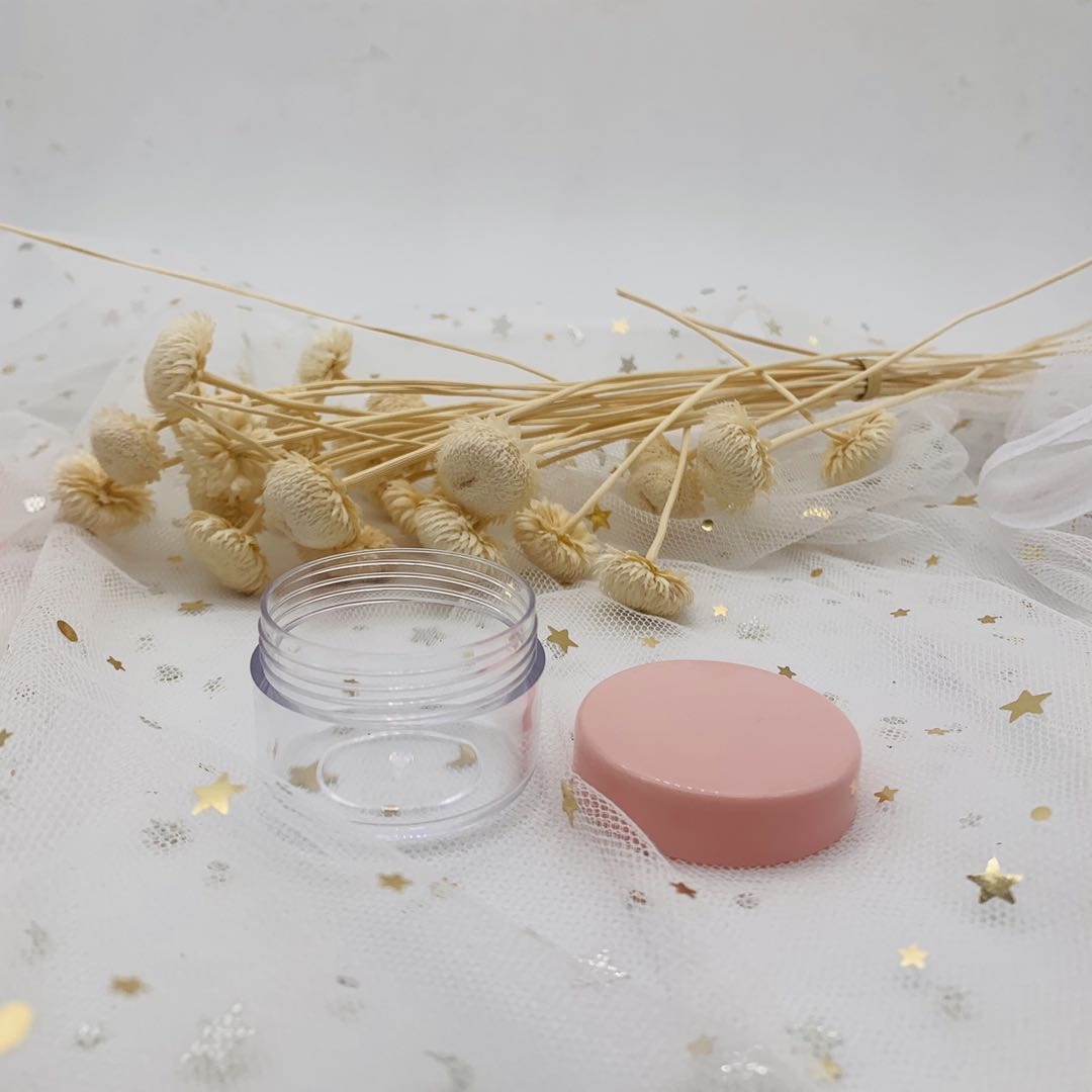 Free Sample Plastic Cream Jar Transparent Jar with Colored Screw Cap 10g 15g 20g Cream Jar