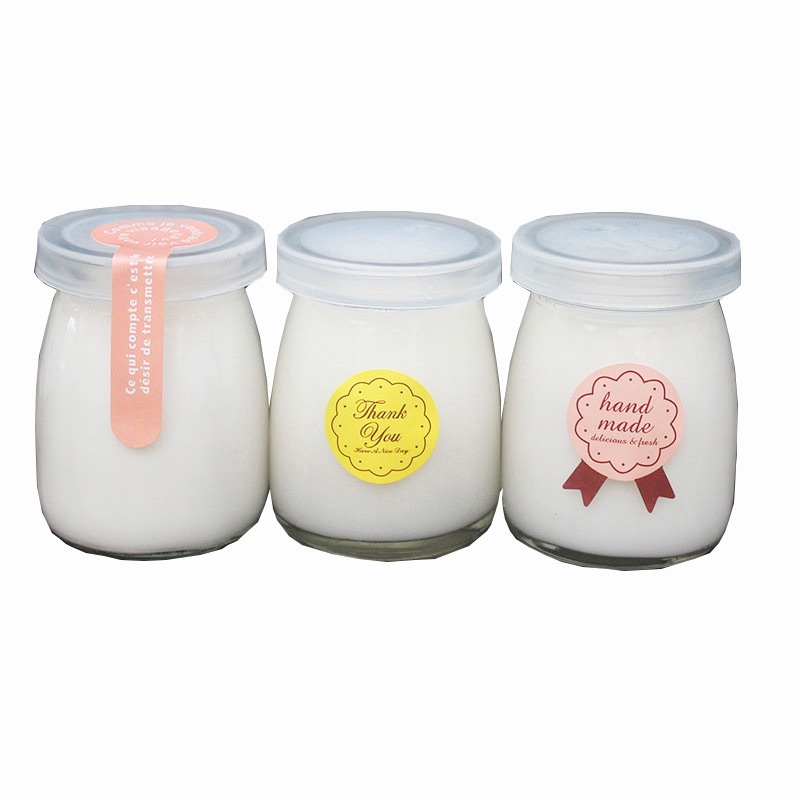 Free Sample Pudding glass bottle milk bottle with lid yogurt Glass bottle high temperature resistant Jelly pudding cup 100ml
