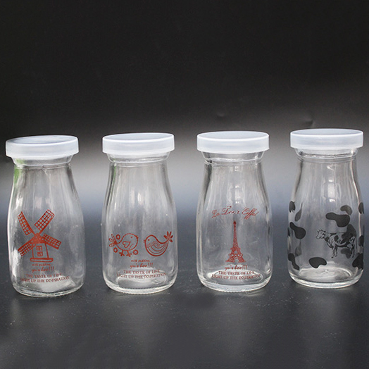Free Sample Pudding glass bottle milk bottle with lid yogurt Glass bottle high temperature resistant Jelly pudding cup 100ml