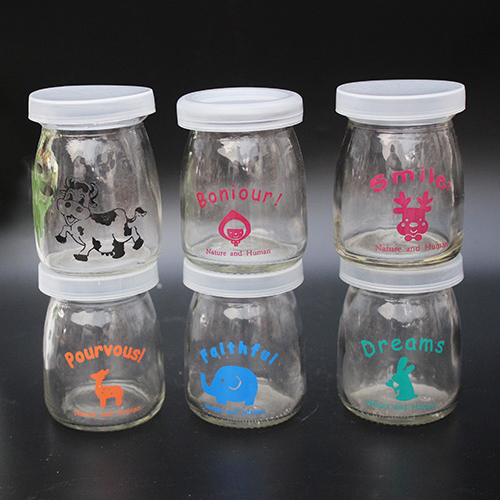 Free Sample Pudding glass bottle milk bottle with lid yogurt Glass bottle high temperature resistant Jelly pudding cup 100ml