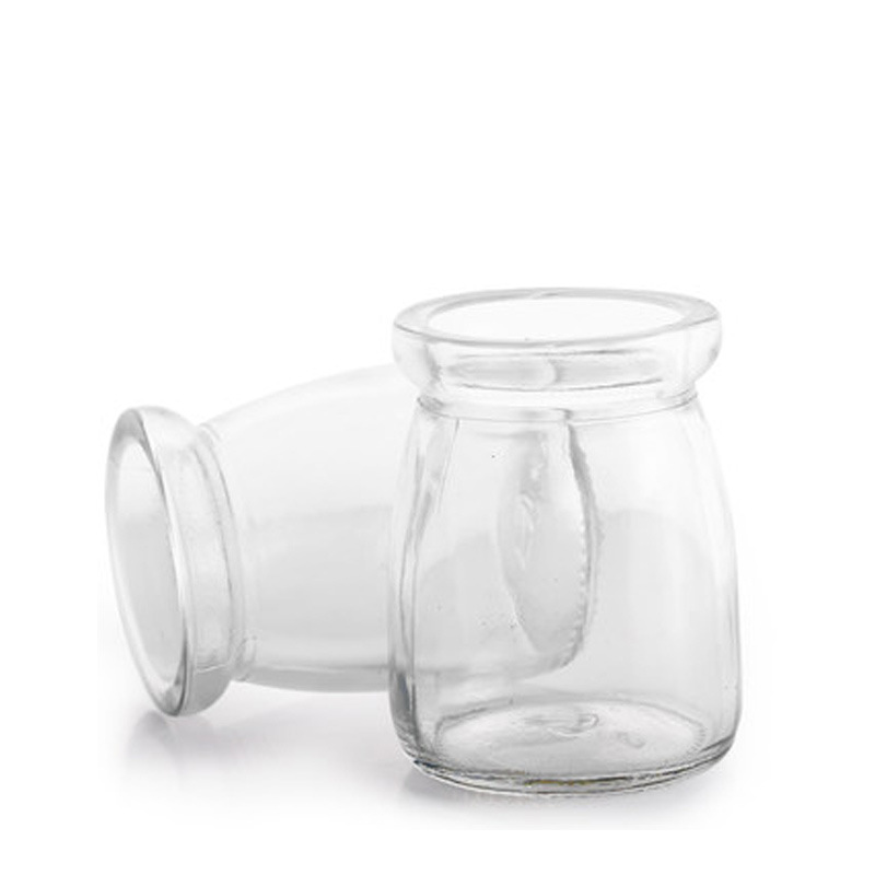 Free Sample Pudding glass bottle milk bottle with lid yogurt Glass bottle high temperature resistant Jelly pudding cup 100ml