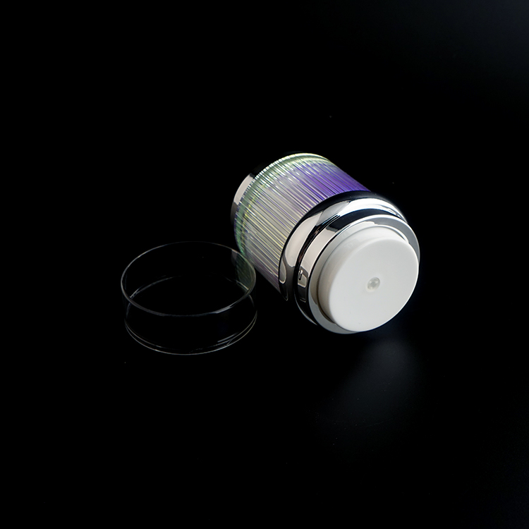 Free Sample Shiny Empty Airless Jar Rainbow Iridescent Cosmetic Jar 15ml 30ml 50ml for Cream