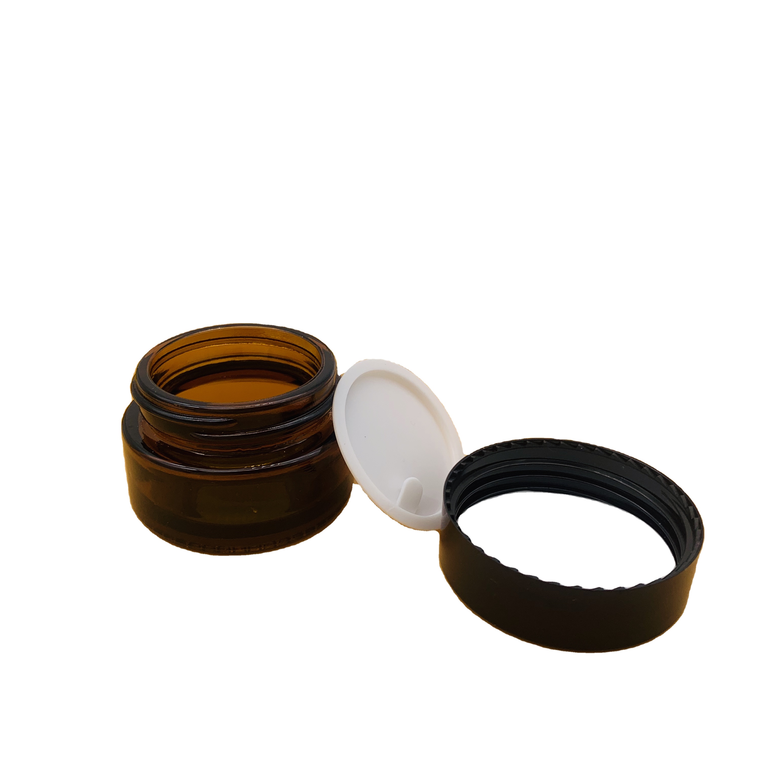 Free Sample Wholesale Amber Cosmetic Glass Jar With Lid