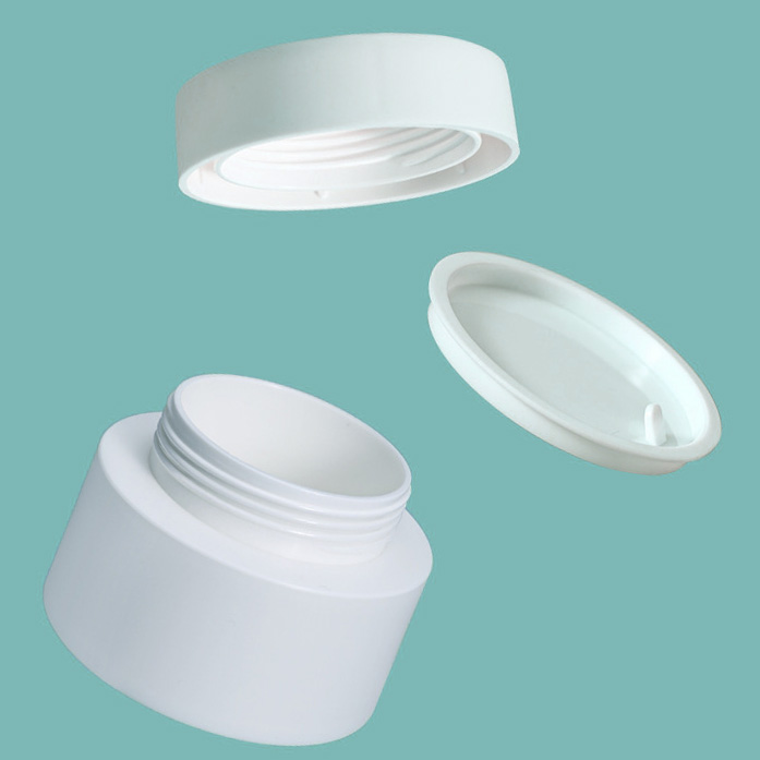 Free Sample Wide Mouth double wall white Matte 3ml 5ml 10ml 15ml 30ml 50ml 80ml PP Cosmetic Cream Jar