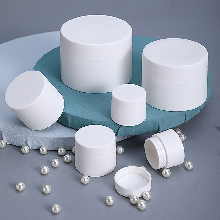 Free Sample Wide Mouth double wall white Matte 3ml 5ml 10ml 15ml 30ml 50ml 80ml PP Cosmetic Cream Jar