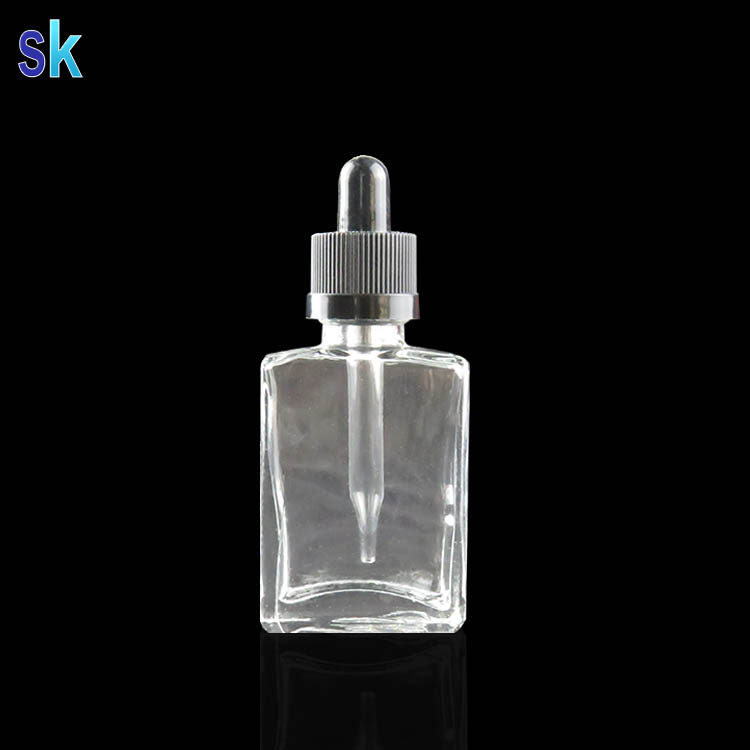 Free Sample e liquid glass dropper bottle 30 ml rectangle clear