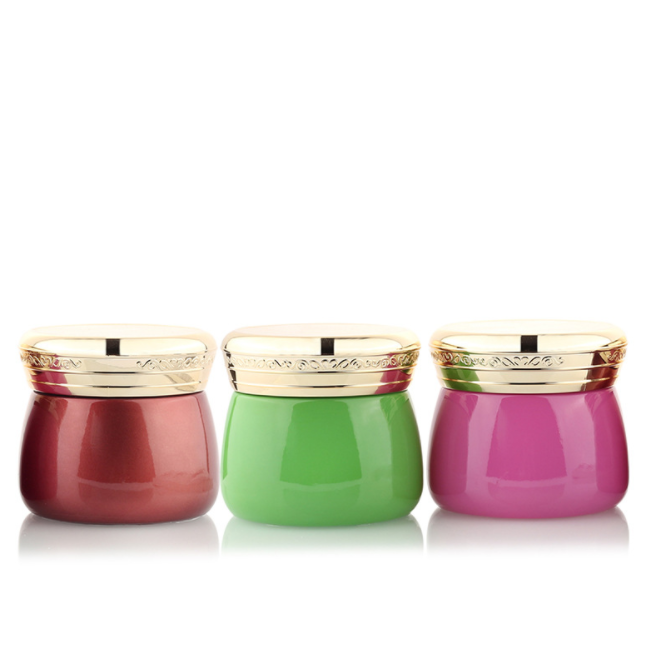 Free Sample for 15g 30g 50g Colored Glass Skin Care Cream Jar Cosmetic Jar Essence Cream Jar