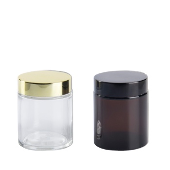 Free Sample for Cosmetic 100g 200g Clear Glass Cream Jar Big Size Jar Brown Essence Cream Jar