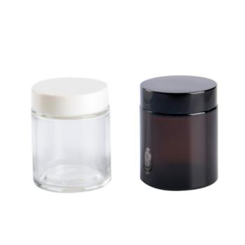 Free Sample for Cosmetic 100g 200g Clear Glass Cream Jar Big Size Jar Brown Essence Cream Jar