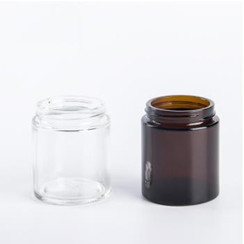 Free Sample for Cosmetic 100g 200g Clear Glass Cream Jar Big Size Jar Brown Essence Cream Jar