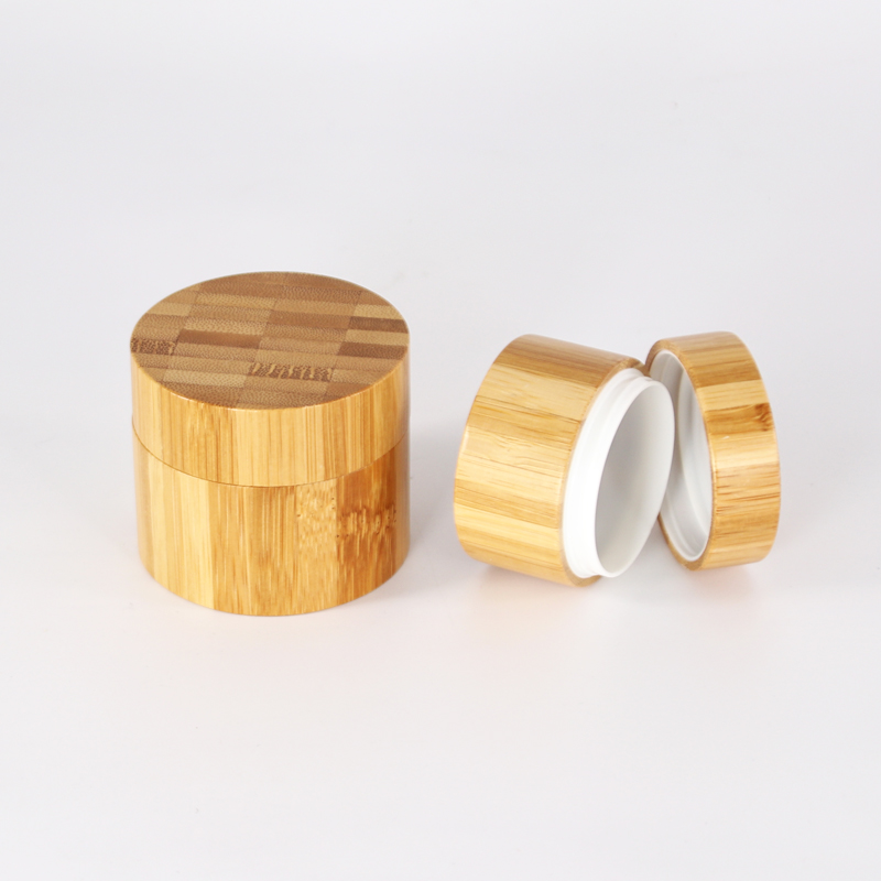 Free Sample full bamboo wooden cream jar Full range in stock fashion real wooden bamboo full cover cosmetic bottle