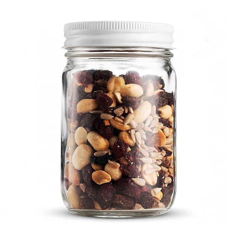 Free Samples 500ml Airless Wide Mouth Glass Storage Mason Jar With Metal Lid