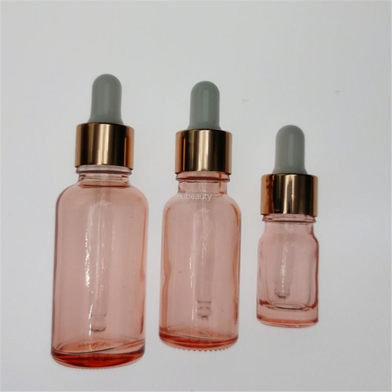 Free Samples 50Ml Glass Clear/Amber Essential Oil Bottle Glass Dropper Bottle With Gold Cap For Aroma Perfume Oil