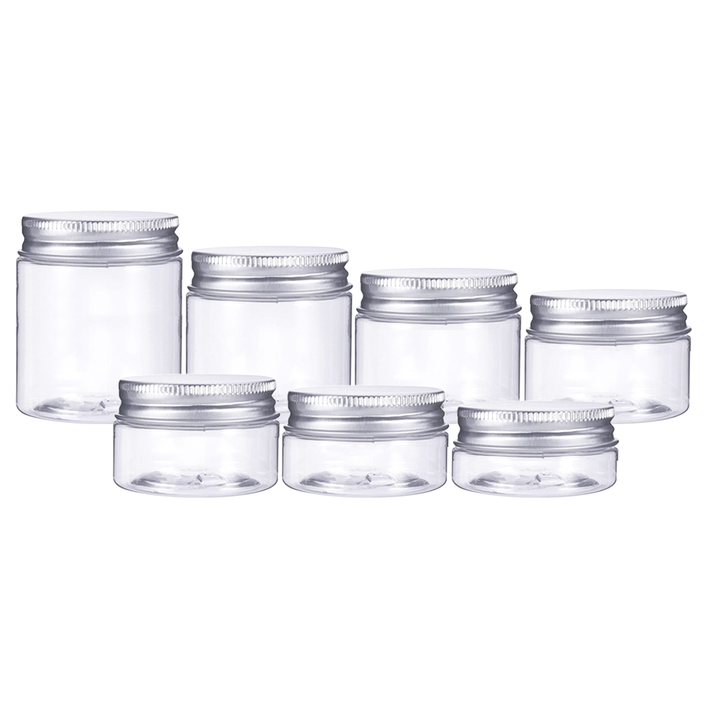 Free Samples 50g 80g 100g 120g 150g 180g 200g 250g 300g 400g 500g Wide Mouth Clear Cosmetic Plastic Pet Jar with Aluminum Cap